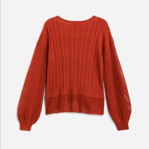 Montrose textured stitch pullover sweater. Cool sleeves